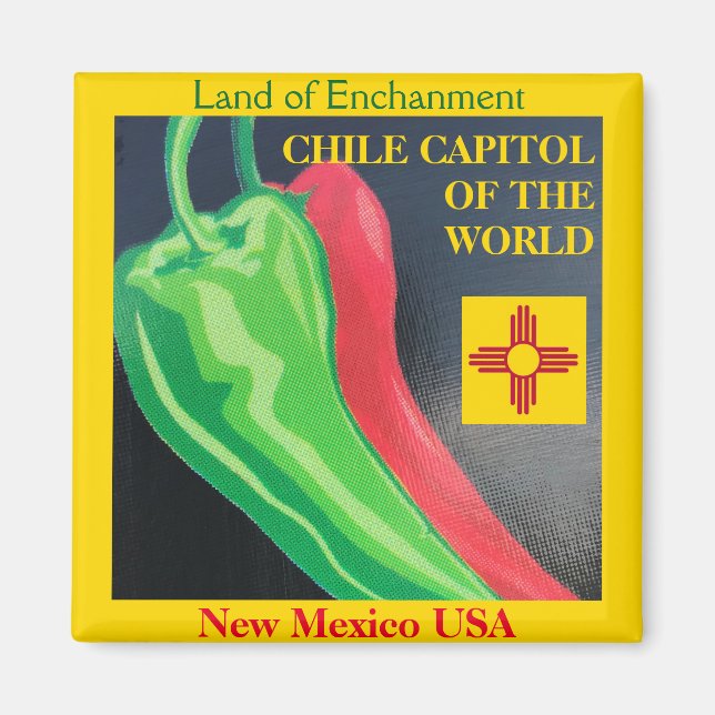 New mexico License Plate Chile Magnet Zia (Framsidan)
