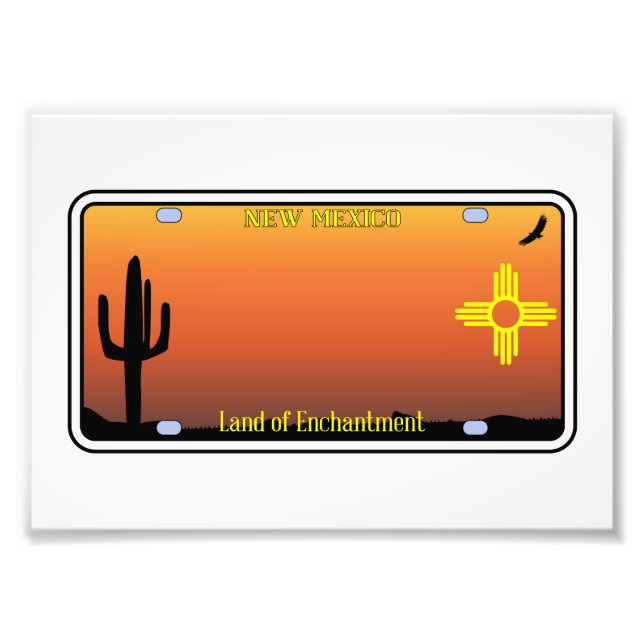 New mexico licensskylt fototryck (Framsidan)