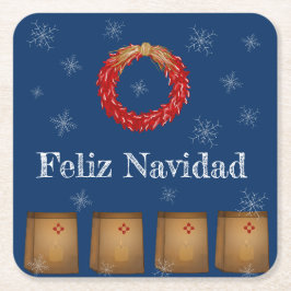 New mexico Luminarias Farolitos Zia Red Chile Underlägg Papper Kvadrat