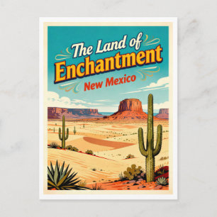 NEW MEXICO Marken Förtrollning Retro 1950-talet Vykort