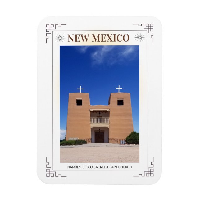 New mexico nambe'pueblo helig hjärtkyrka magnet (Vertikal)