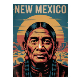 New Mexico Native Symbol Desert Sunset Perfect Poster