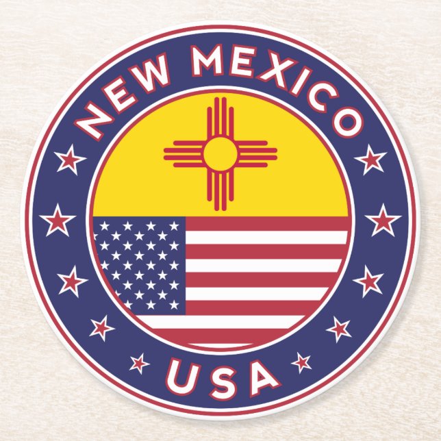 New Mexico, New Mexico sticker, phone case Underlägg Papper Rund (Framsidan)