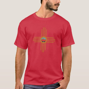 New mexico NM Zia indisk symbol Waterfall T-Shirt