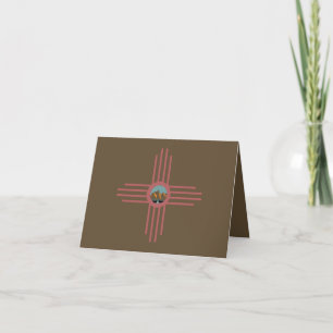 New mexico NM Zia indisk symbol Waterfall T-Shirt Kort