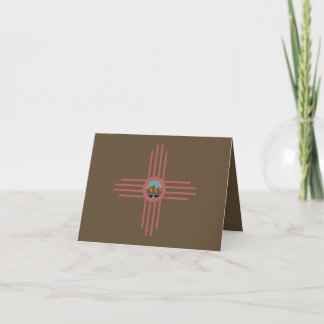New mexico NM Zia indisk symbol Waterfall T-Shirt Kort