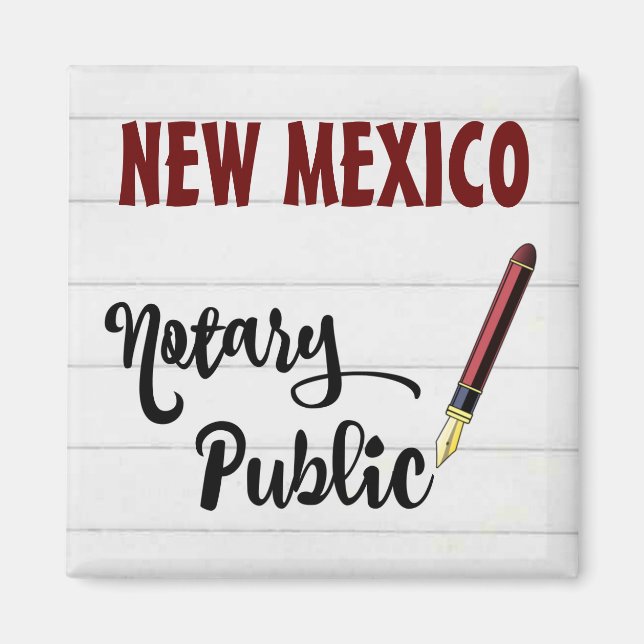 New mexico Notary Public Burgundy Bläck Pen Magnet (Framsidan)
