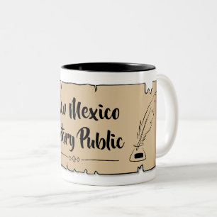 New mexico Notary Public Rulla Feather Quill Två-Tonad Mugg