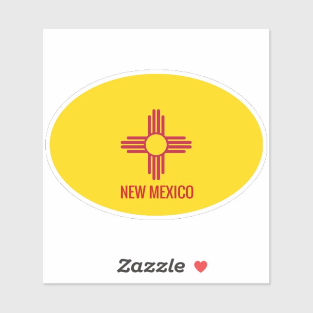 New mexico Oval Flagga Klistermärken (Ark)