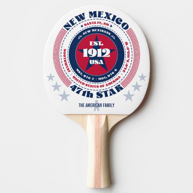 New mexico Pride Circular Typography Monogram Pingisracket (Framsidan)
