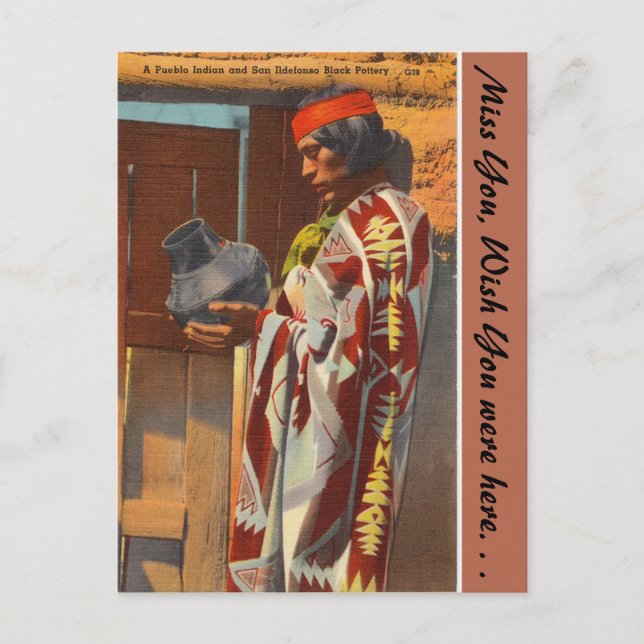 new mexico, Pueblo Indian, San Ildefonso Pueblo Vykort (Framsida)