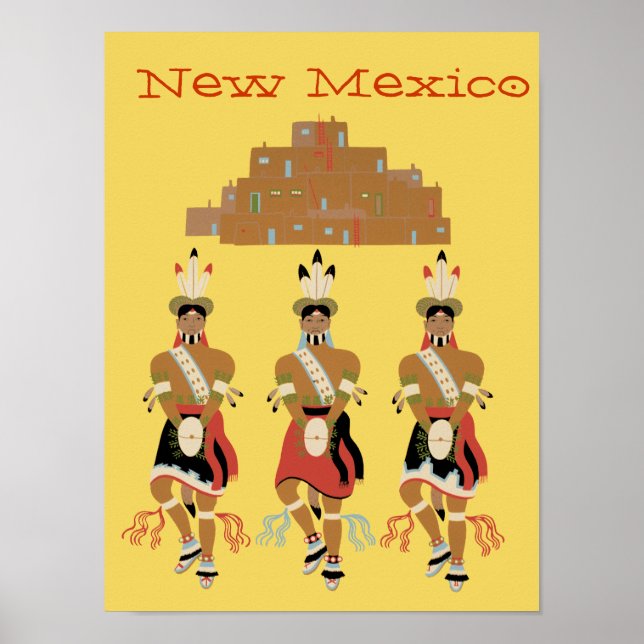 New mexico Pueblo Turtle Dancers Poster (Framsidan)