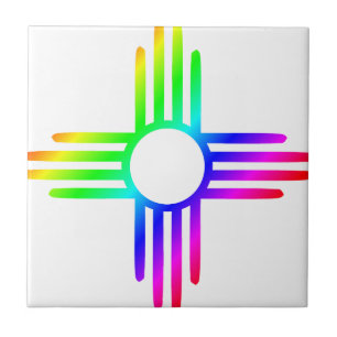 new mexico Rainbow Zia Symbol Kakelplatta