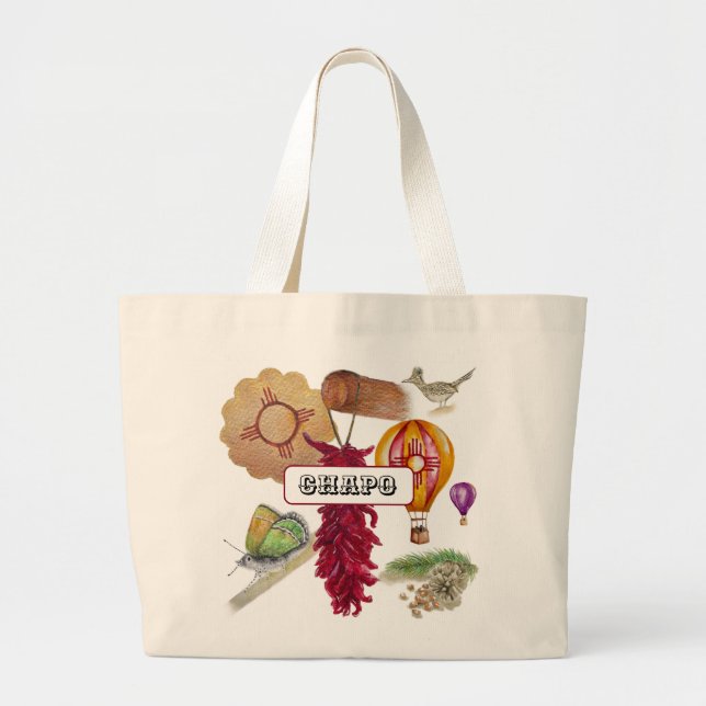 New mexico Red Chile Pinõn Zia Luftballong Jumbo Tygkasse (Framsidan)