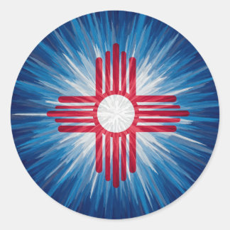New mexico Red White och Blue Runt Klistermärke