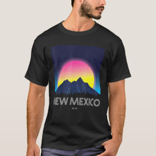 New mexico Retro Vintage Mountain Grid 80 s 90 Aes T Shirt