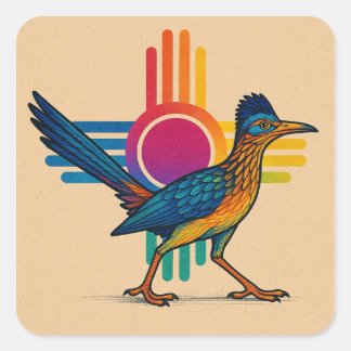 New Mexico Road Runner Fyrkantigt Klistermärke