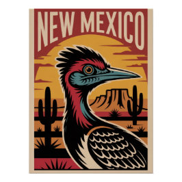 New Mexico Roadrunner Vintage Poster | Desert Perfect Poster