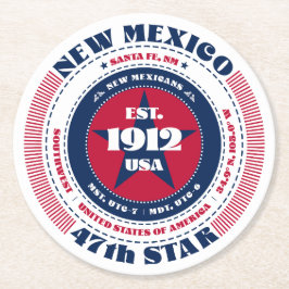 New mexico Rött vitt blått typografi Underlägg Papper Rund