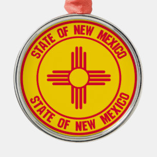 New mexico Round Emblem Julgransprydnad Metall