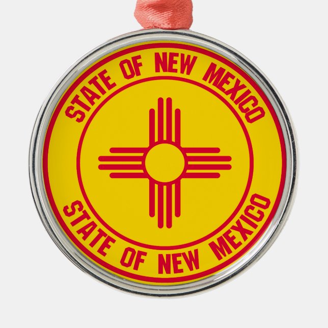 New mexico Round Emblem Julgransprydnad Metall (Framsidan)