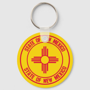 new mexico Round Emblem Nyckelring