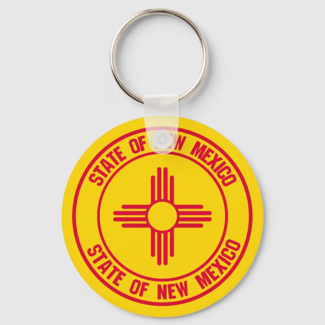 New mexico Round Emblem Nyckelring (Framsida)