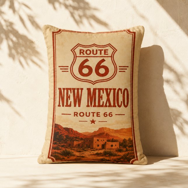 New Mexico Route 66 Adobe Desert Accent Lumbarkudde (Skapare uppladdad)