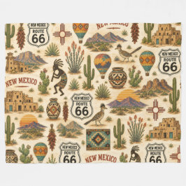 New Mexico Route 66 Cozy Mesa Fleecefilt