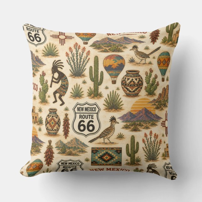 New Mexico Route 66 Sofaåsen Kudde (Framsida)