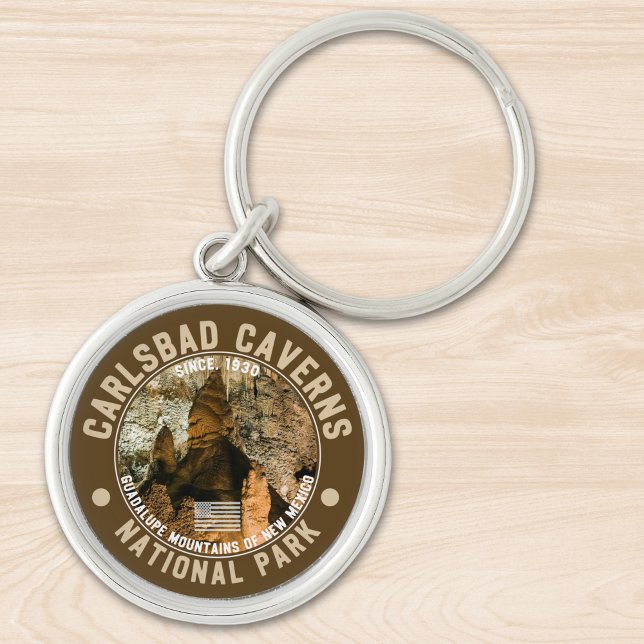 New Mexico’s Carlsbad Caverns Rund Silverfärgad Nyckelring (Skapare uppladdad)