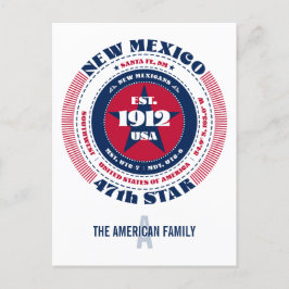 New mexico, Santa Fe, NM, Patriotic, Monogram Vykort