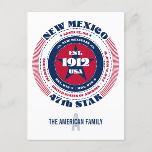 New mexico, Santa Fe, NM, Patriotic, Monogram Vykort