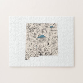 New mexico Shaped Vintage Bild Karta Pussel