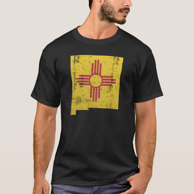 New Mexico Shirt, New Mexico Zia Symbol T Shirt (Framsida)