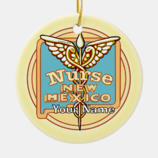 New Mexico Sjuksköterska Caduceus Julgransprydnad Keramik