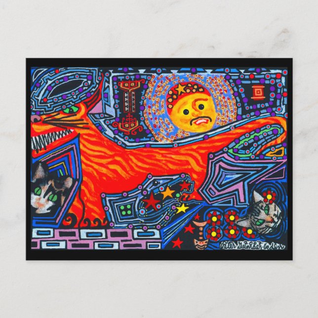 New Mexico-spansk Tasmanisk Djävul Hund och Katter Vykort (Framsida)