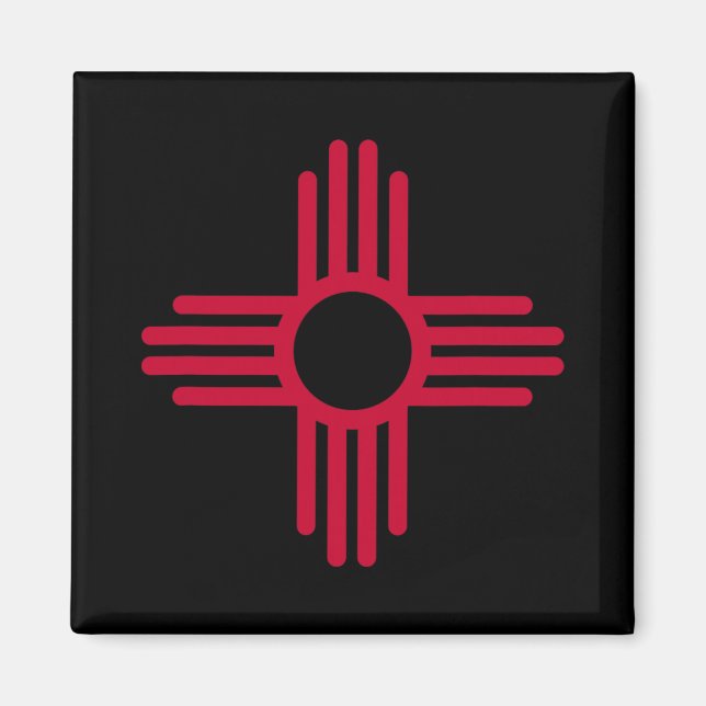 New Mexico State Flag Zia Symbol Flag  Magnet (Framsidan)