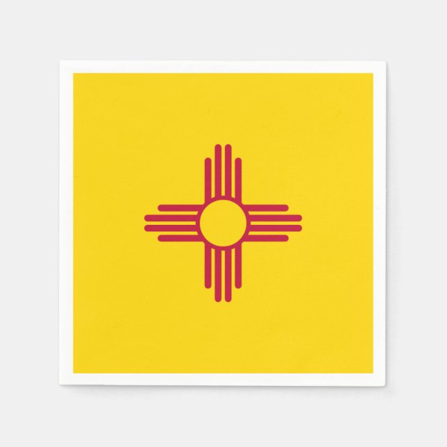 New Mexico State Flag Zia Symbol Parti Pappersservett (Framsidan)