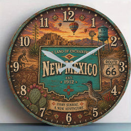 New Mexico State Land of Enchantment Southwest Des Stor Klocka