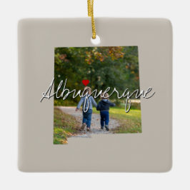 New mexico State Photo infoga och namn Julgransprydnad Keramik