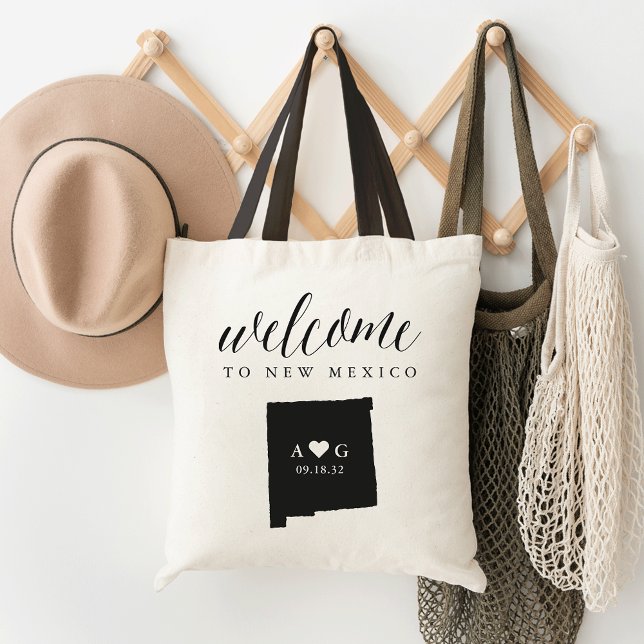 New mexico State Silhouette Bröllop Welcome Tote Tygkasse (Skapare uppladdad)