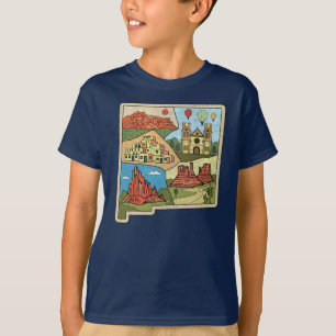New mexico-staten Karta Vintage Albuquerque Las Ve T Shirt