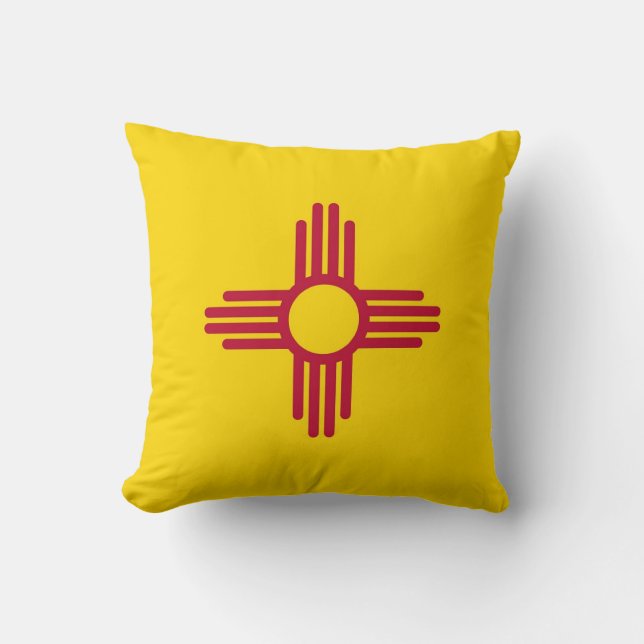 New mexico Statlig flagga Amerikanska MoJo Pillow Kudde (Framsida)