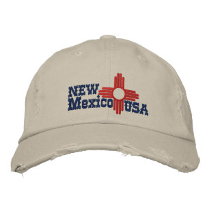 New mexico Statlig flagga design Broderad Keps