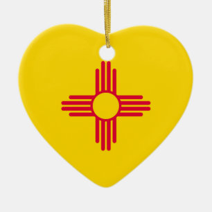 New mexico Statlig flagga design Julgransprydnad Keramik