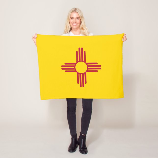 New mexico Statlig flagga Fleecefilt (På plats)