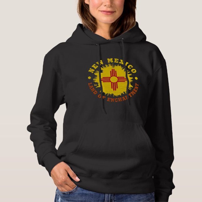 NEW MEXICO STATLIG FLAGGA HOODIE T SHIRT (Framsida)