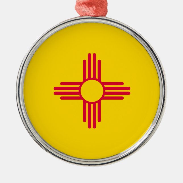 new mexico Statlig flagga Julgransprydnad Metall (Framsidan)