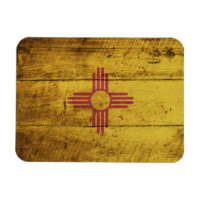 New mexico Statlig flagga på gammal trägrain
